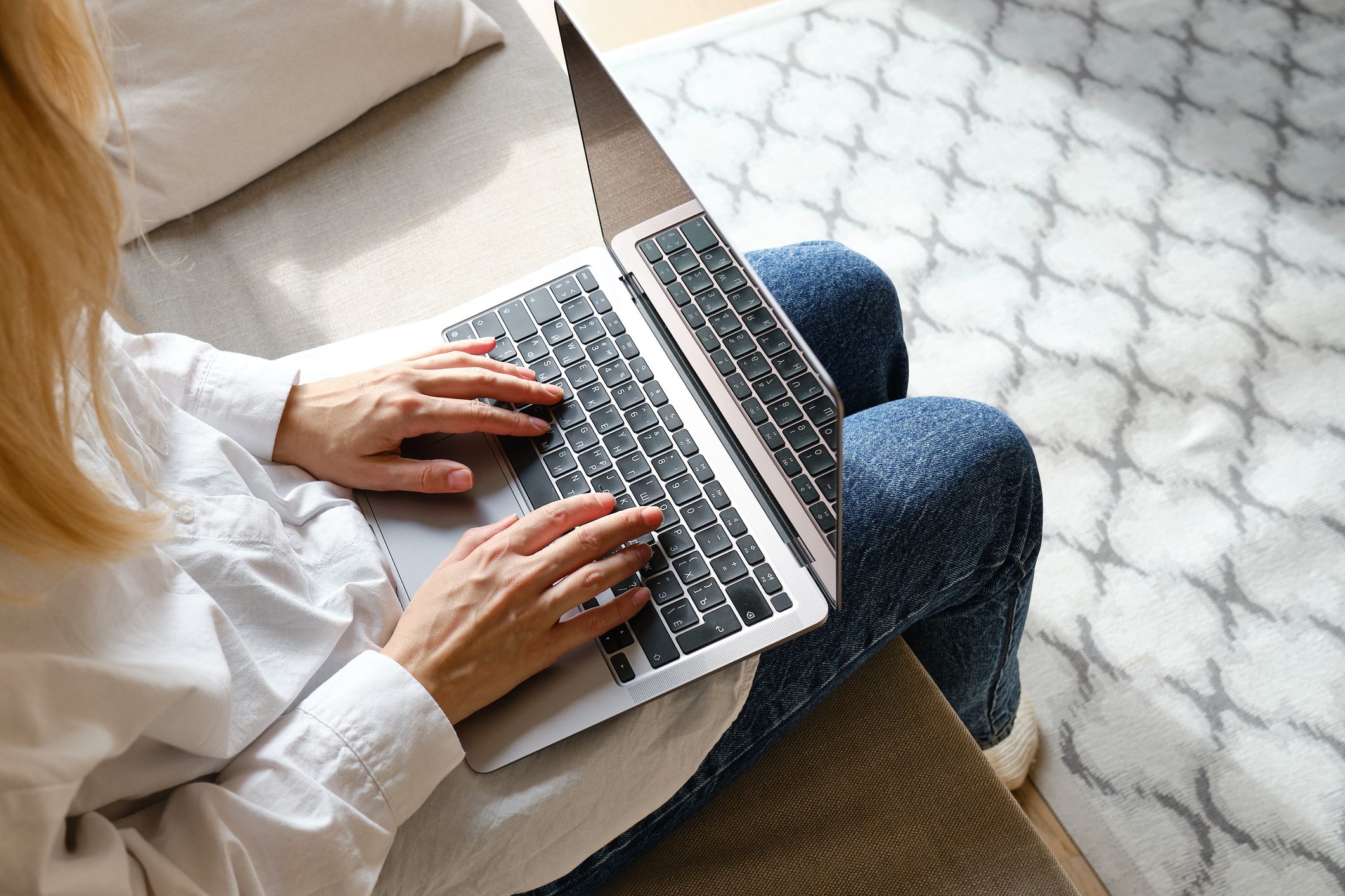 Casual work from home setting